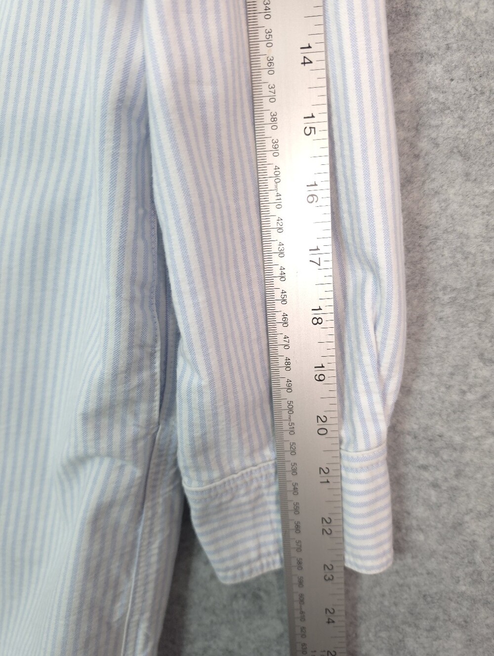 Province Of Canada Oxford Light Blue & White Stripe Button-Up Shirt Dress - Picture 10 of 11